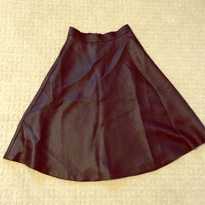 Black pleather Midi Skirt